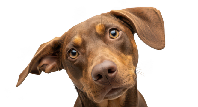 Adorable Brown Dog Portrait Curious Gaze