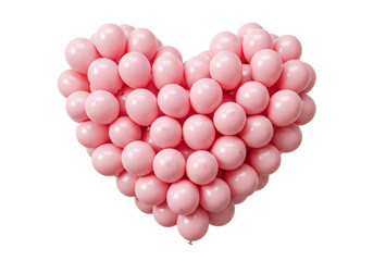 Isolated Heart Shaped Pink Balloons for Romantic Celebration