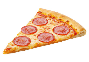Isolated Pizza Slice with Pepperoni for Classic Italian Delight