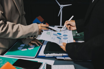 Sustainable development with renewable energy solutions, ecology concept, green business.