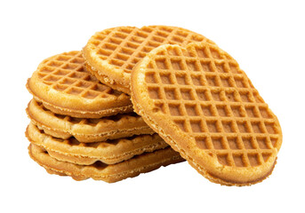 Isolated Stack of Golden Waffles for Delicious Breakfast Treat