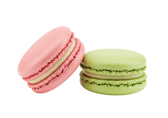 Isolated Pastel Macarons Pink and Green