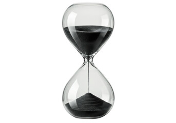Isolated Hourglass with Black Sand Running