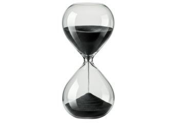 Isolated Hourglass with Black Sand Running