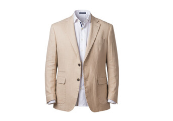 Isolated Beige Linen Blazer Casual Elegance