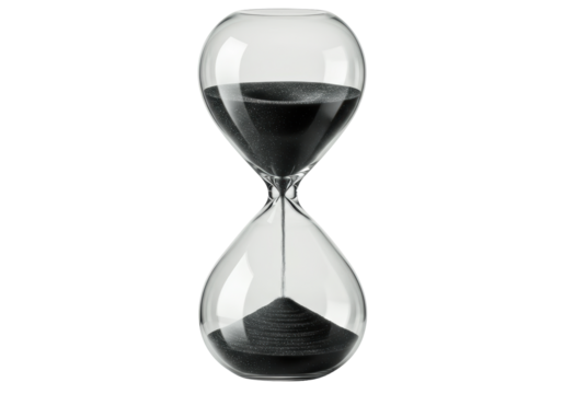 Isolated Hourglass with Black Sand Running