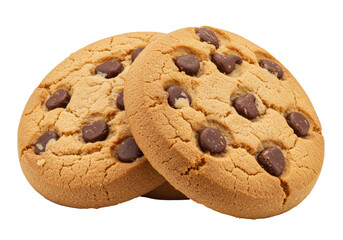 Isolated Chocolate Chip Cookies Tempting Treat