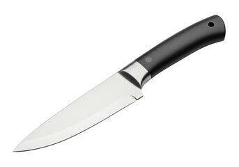 Isolated Modern Kitchen Knife with Silver Blade