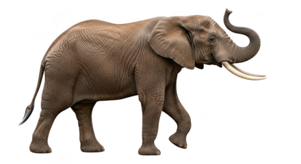 African Elephant Profile Black Background