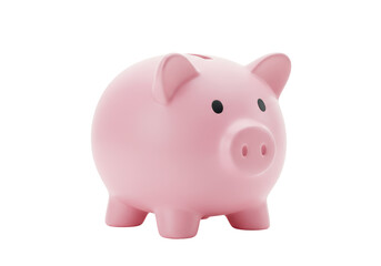Isolated Pink Ceramic Piggy Bank