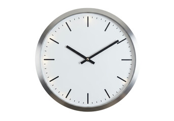 Isolated Silver Round Wall Clock