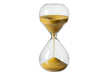 Isolated Hourglass with Flowing Sand, Time Passing Symbol