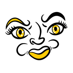 Fototapeta premium cartoon face of a lion