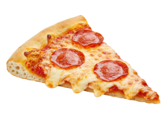 Isolated Slice of Pepperoni Pizza, Classic Italian-American Dish