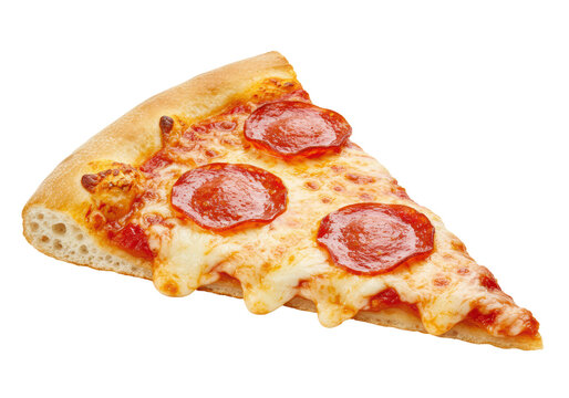 Isolated Slice of Pepperoni Pizza, Classic Italian-American Dish