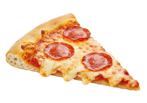 Isolated Slice of Pepperoni Pizza, Classic Italian-American Dish