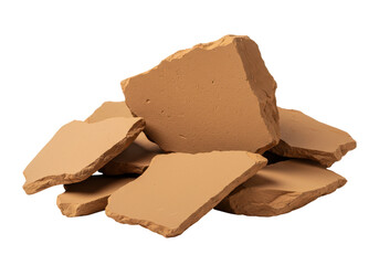 Isolated Pile of Broken Terra Cotta Tiles