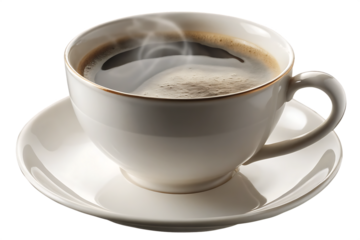  cup of delicious coffee cut out based isolated on white background PNG ,ai generated