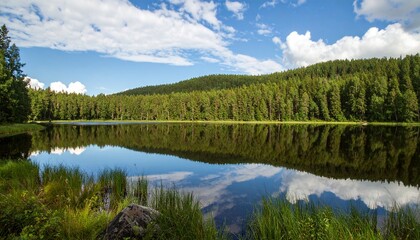 Serene Forest Lake Reflection A Stunning Nature Scene