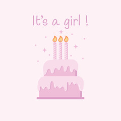 Cake with candles and the 