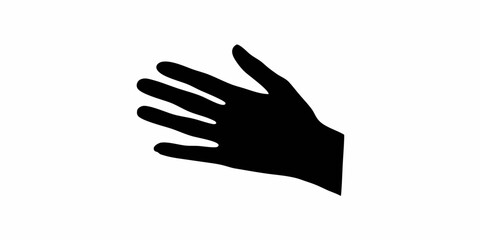 Black Open Hand Silhouette – Reach, Support, Vector, Isolated Fingers, Palm