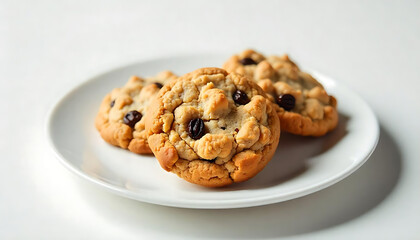 chocolate chip cookies, close up, freshly baked, homemade, golden brown, crispy edges, soft center, tempting, delicious, appetizing, food photography, detailed, high resolution, 4K and HD image