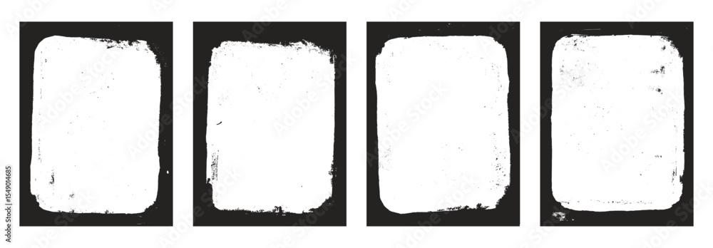 Poster grunge graffiti frames set templates. ink paint border with rough edges for poster and banner. retro