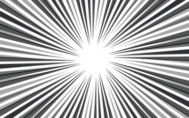 Black and white radial line background in comic book. Manga speed frame.