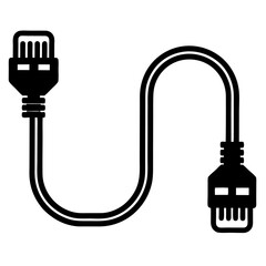 Network Cable: A modern, illustrative depiction of a black network cable. Perfectly capturing the essential element for connectivity and data transfer in the digital realm.