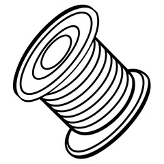 Thread Spool Illustration: A close-up, simplistic illustration captures the elegant design of a thread spool. Ideal for various design needs.