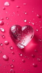 Obraz premium red heart with water drops