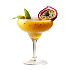 Passion Fruit Cocktail in a Martini Glass with Fresh Garnish