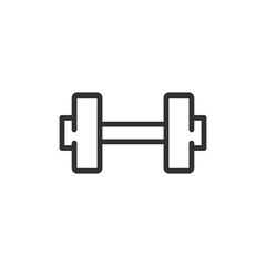Dumbbell, linear icon. Strength training and fitness exercise. Line with editable stroke.