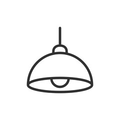 Pendant light, linear icon. Hanging ceiling lamp for modern interiors. Line with editable stroke.