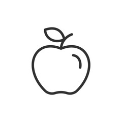 Apple, linear icon. Fresh fruit or healthy snack. Line with editable stroke.