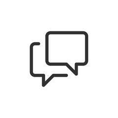 Naklejka premium Chat bubbles icon, linear style. Discussion, messaging, or social interaction. Line with editable stroke.