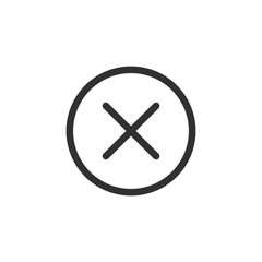 Cancel icon, linear style. Close, remove, or dismiss action. Line with editable stroke.