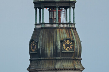 Old Riga towers and clocks in Latvia