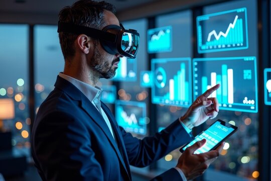 by virtual reality technology during a cityscape meeting - Powered by Adobe