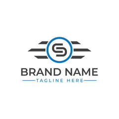 Fototapeta premium Modern Minimalist Logo Design Sleek 'S' Monogram with Dynamic Stripes