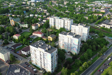 Eastern European housing complex aerial view