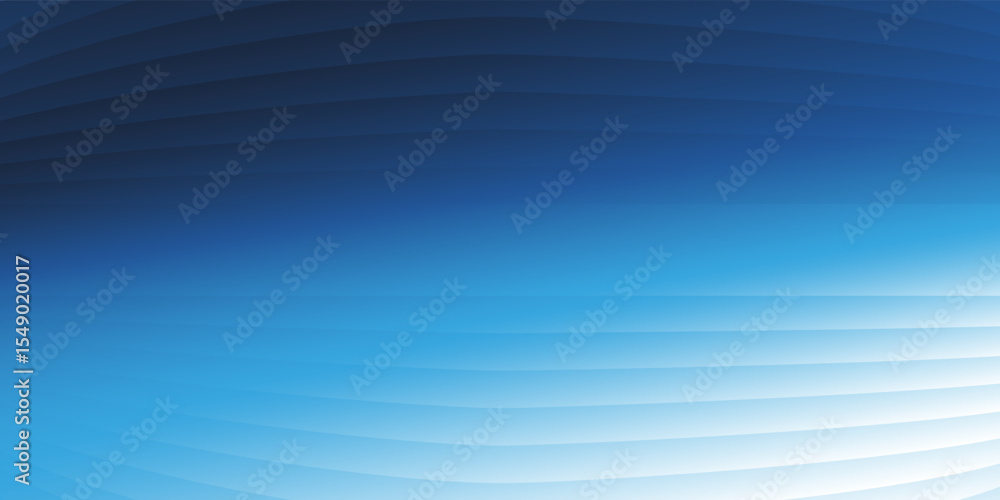 Poster a smooth blue gradient background with elegant wave-like patterns in light blue and white at the top