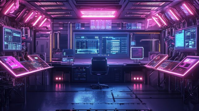 Futuristic control room interior design