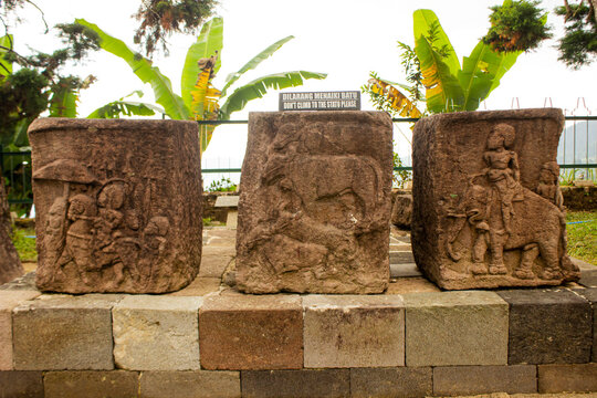 sukuh temple or candi sukuh, reliefs at sukuh temple.Ancient erotic Candi Sukuh-Hindu Temple on central Java, Indonesia. the temple is Javanese Hindu temple located mount lawu