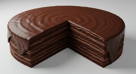 Indulge in the Decadence: A Rich Chocolate Layer Cake, Perfectly Icing-Drizzled and Ready to Savor