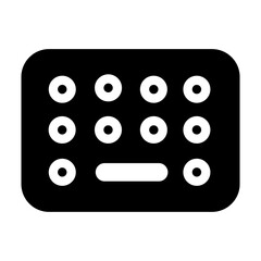 Clean solid vector icon keyboard for user interface design. Ideal for web dashboards, mobile apps, UI kits, and prototypes. Scalable SVG format for easy integration in digital projects.