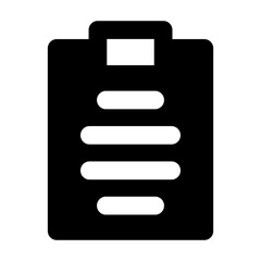 Clean solid vector icon clip board for user interface design. Ideal for web dashboards, mobile apps, UI kits, and prototypes. Scalable SVG format for easy integration in digital projects.