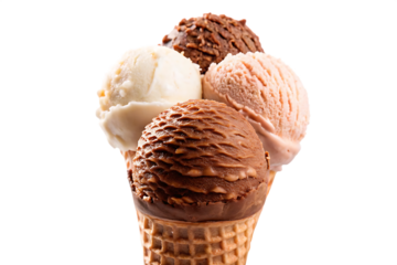  ice cream cone created isolated on white background PNG ,ai generated