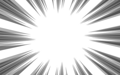 Naklejka premium Comic book action line. Speed ​​line manga frame. Black and white retro vector illustration.