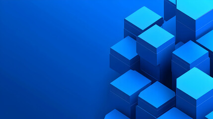 Obraz premium Abstract Blue Geometric Shapes Arrangement on a Smooth Background